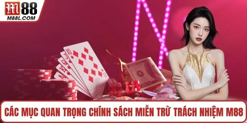 Các mục quan trọng của chính sách miễn trừ trách nhiệm M88